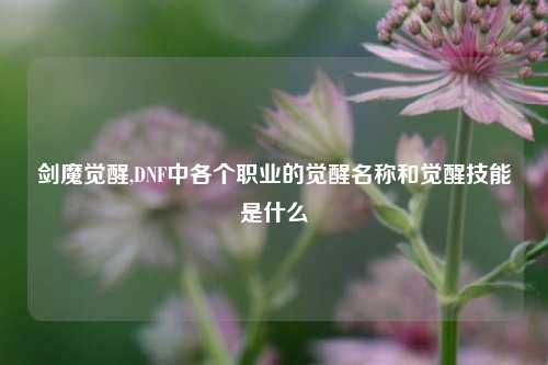 剑魔觉醒,DNF中各个职业的觉醒名称和觉醒技能是什么