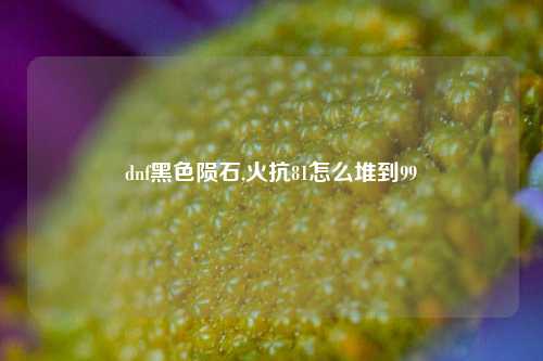 dnf黑色陨石,火抗81怎么堆到99