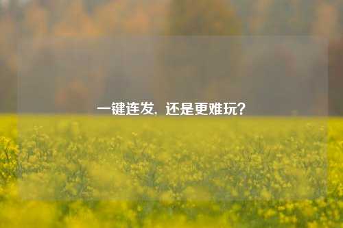 一键连发,  还是更难玩？