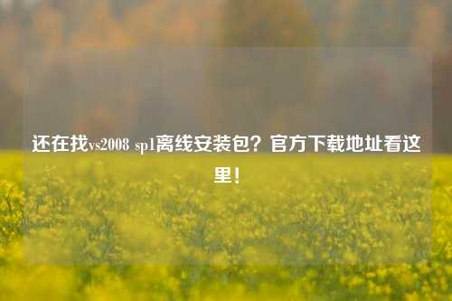 还在找vs2008 sp1离线安装包？官方下载地址看这里！