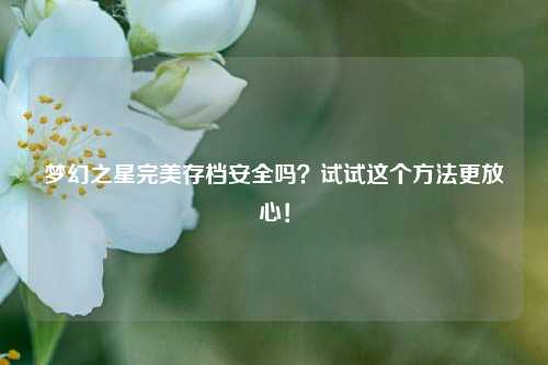 梦幻之星完美存档安全吗？试试这个方法更放心！