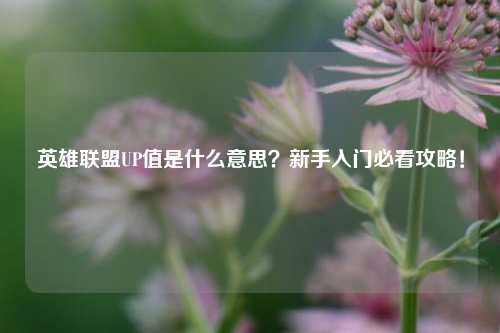英雄联盟UP值是什么意思？新手入门必看攻略！