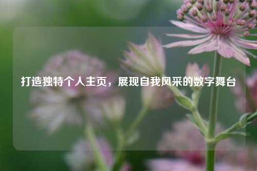 打造独特个人主页，展现自我风采的数字舞台