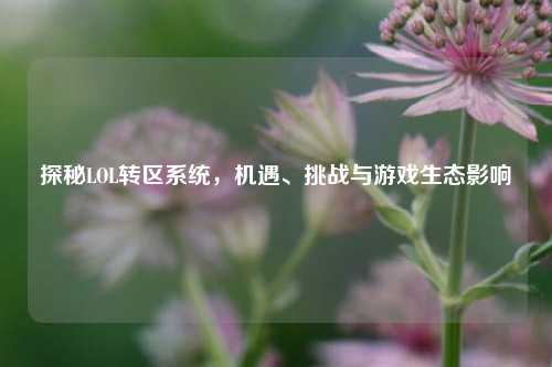探秘LOL转区系统，机遇、挑战与游戏生态影响