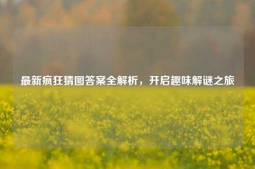 最新疯狂猜图答案全解析，开启趣味解谜之旅