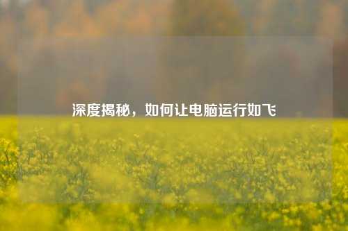 深度揭秘，如何让电脑运行如飞