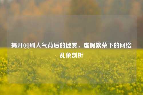 揭开QQ刷人气背后的迷雾，虚假繁荣下的网络乱象剖析