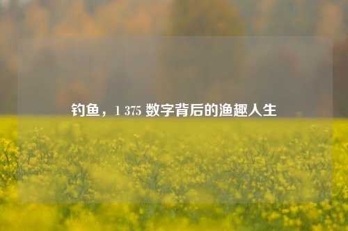 钓鱼，1 375 数字背后的渔趣人生