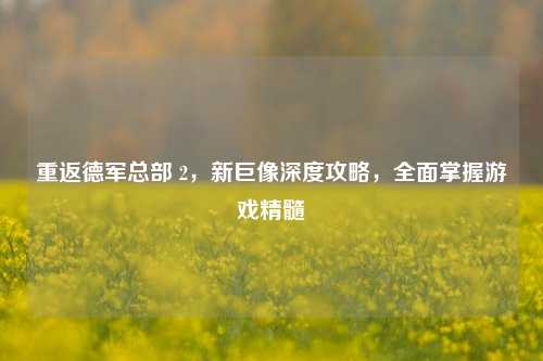 重返德军总部 2，新巨像深度攻略，全面掌握游戏精髓