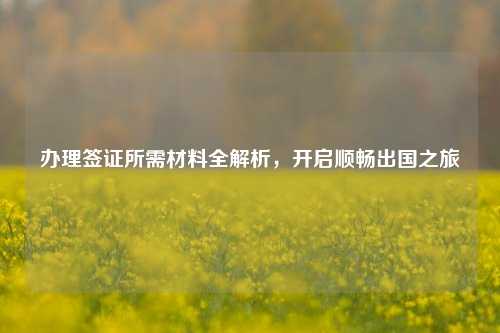 办理签证所需材料全解析，开启顺畅出国之旅