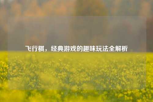 飞行棋，经典游戏的趣味玩法全解析