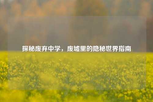 探秘废弃中学，废墟里的隐秘世界指南
