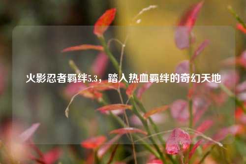 火影忍者羁绊5.3，踏入热血羁绊的奇幻天地