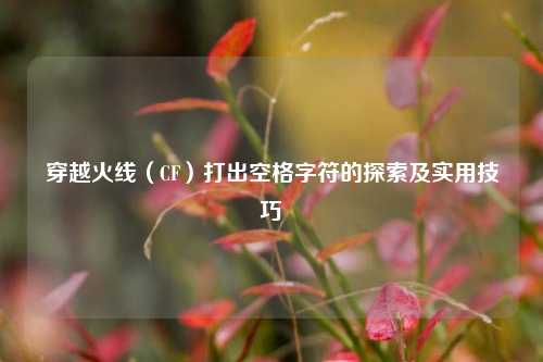 穿越火线（CF）打出空格字符的探索及实用技巧