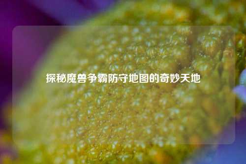 探秘魔兽争霸防守地图的奇妙天地