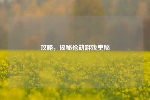 攻略，揭秘抢劫游戏奥秘