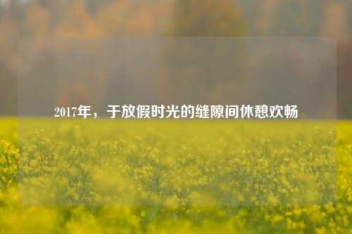 2017年，于放假时光的缝隙间休憩欢畅
