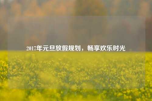 2017年元旦放假规划，畅享欢乐时光