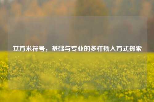 立方米符号，基础与专业的多样输入方式探索