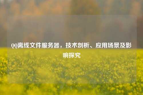 QQ离线文件服务器，技术剖析、应用场景及影响探究